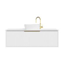 The Cove Blossom Matte White Wall Hung Single Vanity